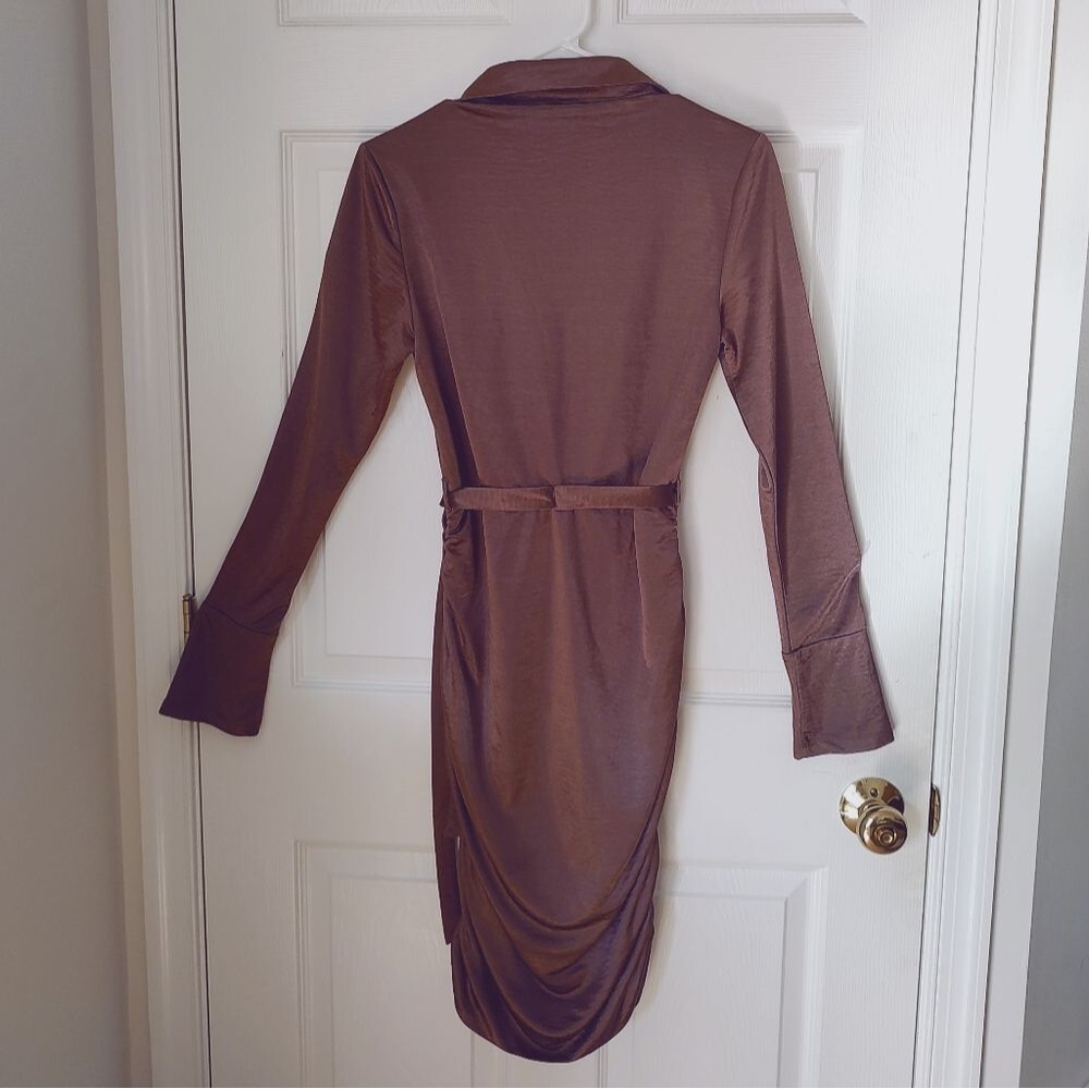 Louna ruched tie waist slinky dress RTR S - Picture 8 of 9